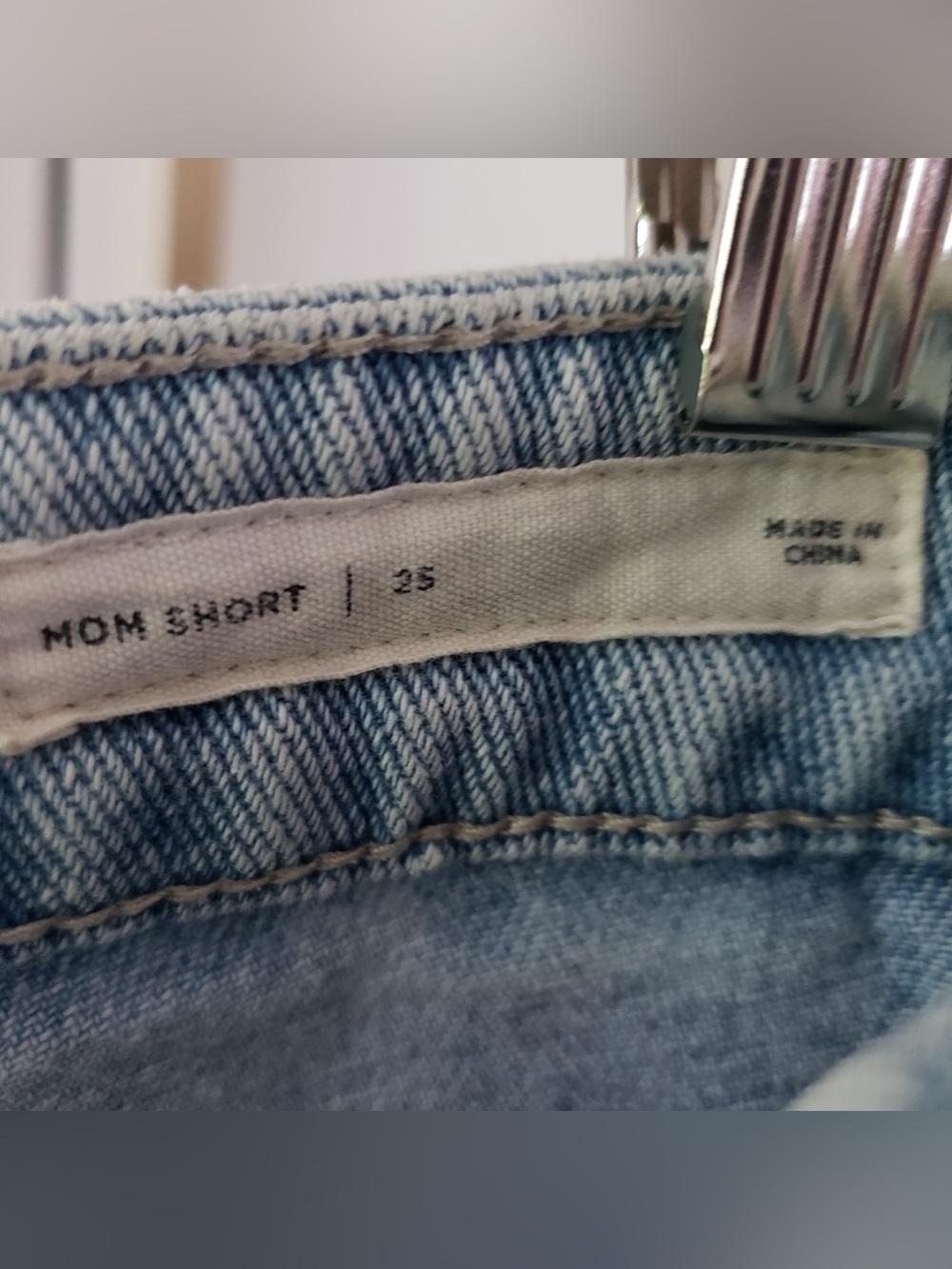 PacSun Light Blue High-Rise Button-Fly Denim Shorts - Picture 4 of 5